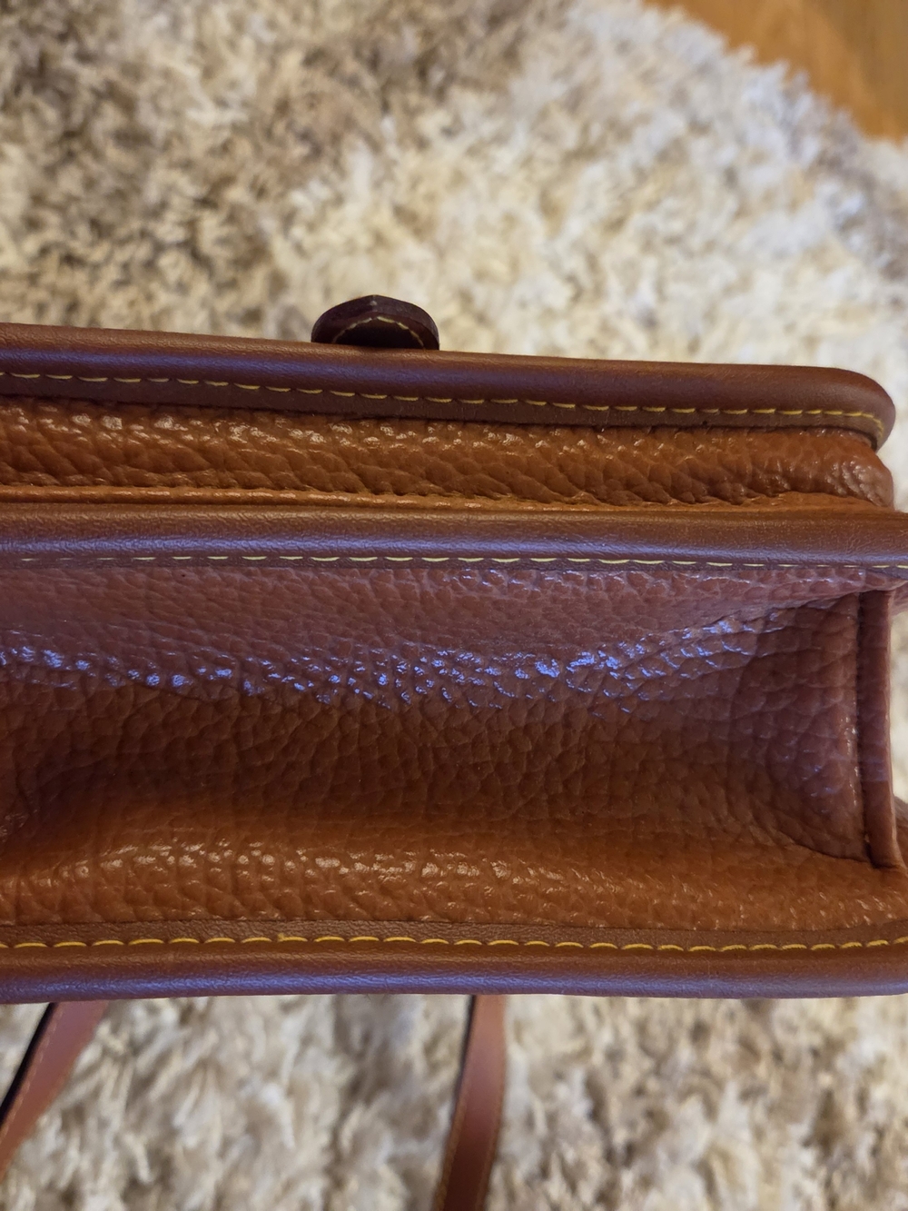 Vintage Dooney & Bourke Brown Pebbled Leather Crossbody Bag - Picture 9 of 9